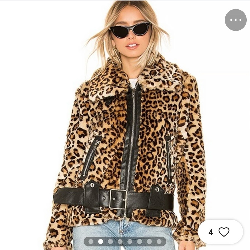 Blank NYC Leopard Print Moto Jacket with Faux Leather Details